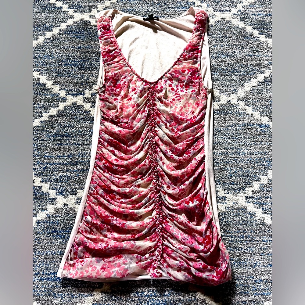 Express Size M Floral Ruched Top